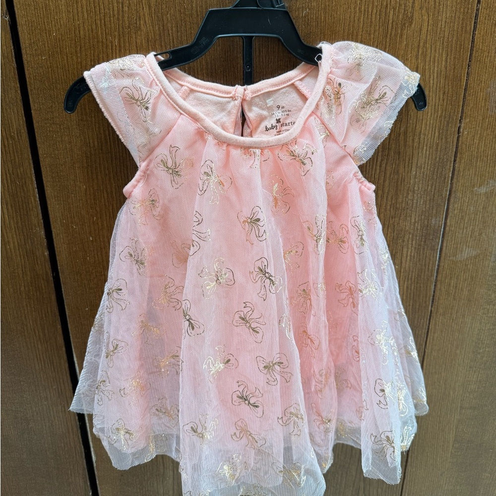 Baby Starters Pink Dress with Gold Details